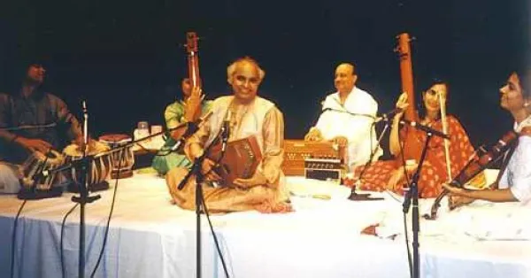 In Concert with Pandit Jasraj and Ustad Zakir Hussain in Vancouver, Canada in 1994