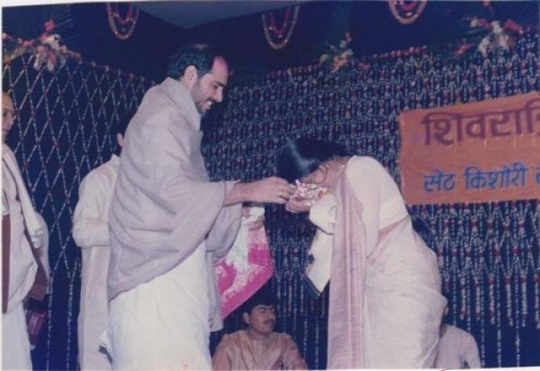 Being blessed by Guru Ramesh Bhai Oza in Banaras in 1996